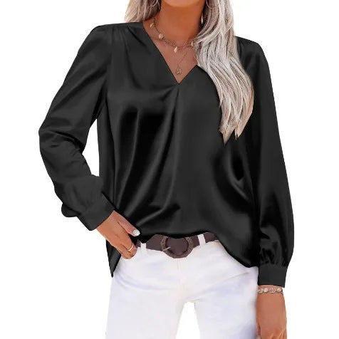 Blouse en Satin Noir