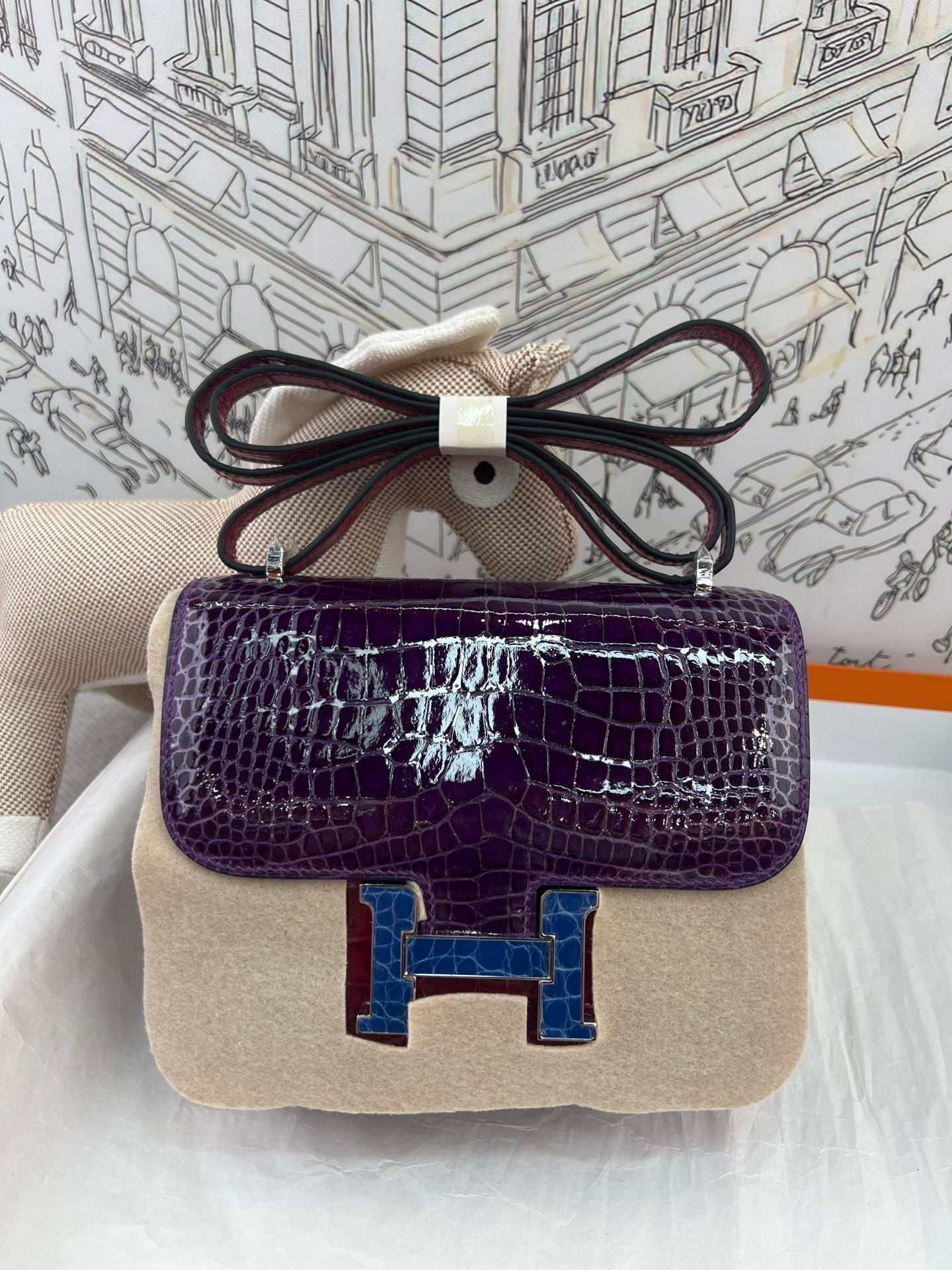 High-end Hermes 2026 Constance Bag 19cm Glossy Crocodile Leather