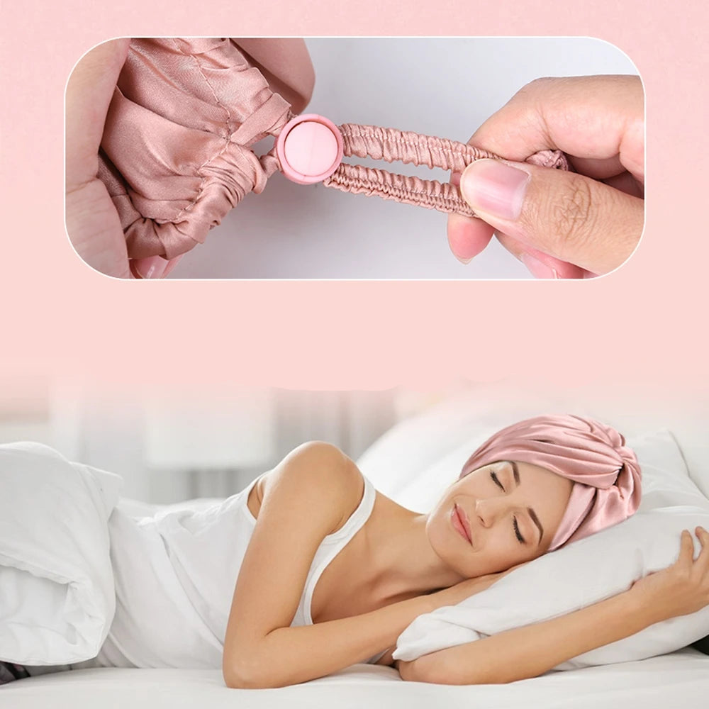 Bonnet en Satin Rose