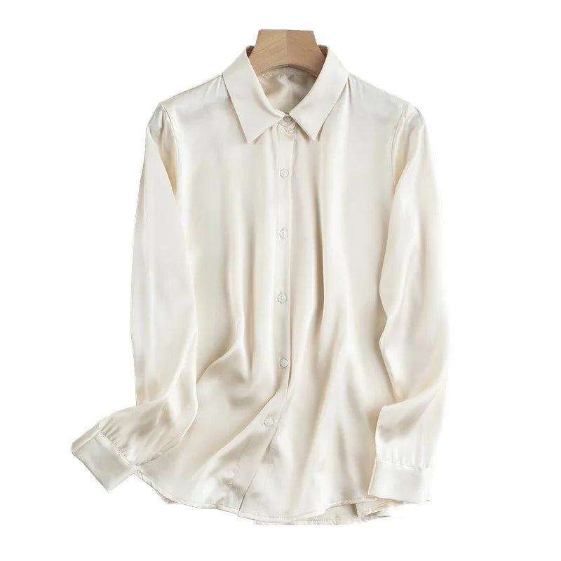Chemise en Satin Beige