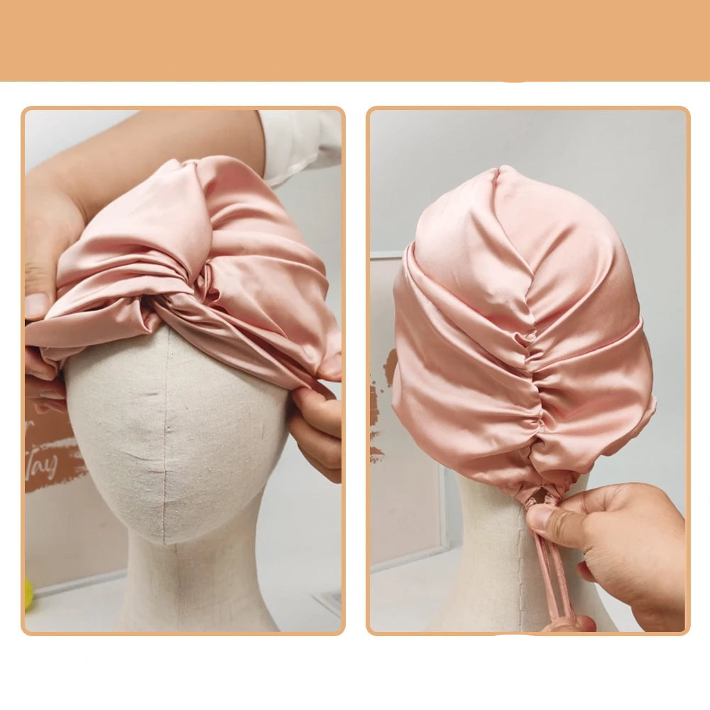 Bonnet en Satin Rose