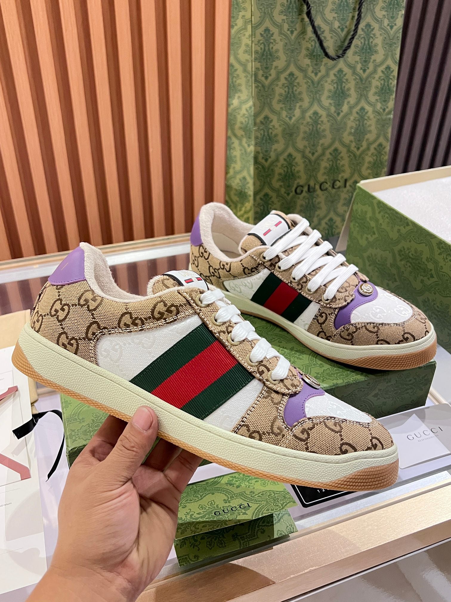 GG 26s Ripstop Sneakers Canvas Leather 996959