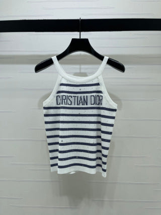 CD 26 Striped Rhinestone Knit Vest in Nylon 385416