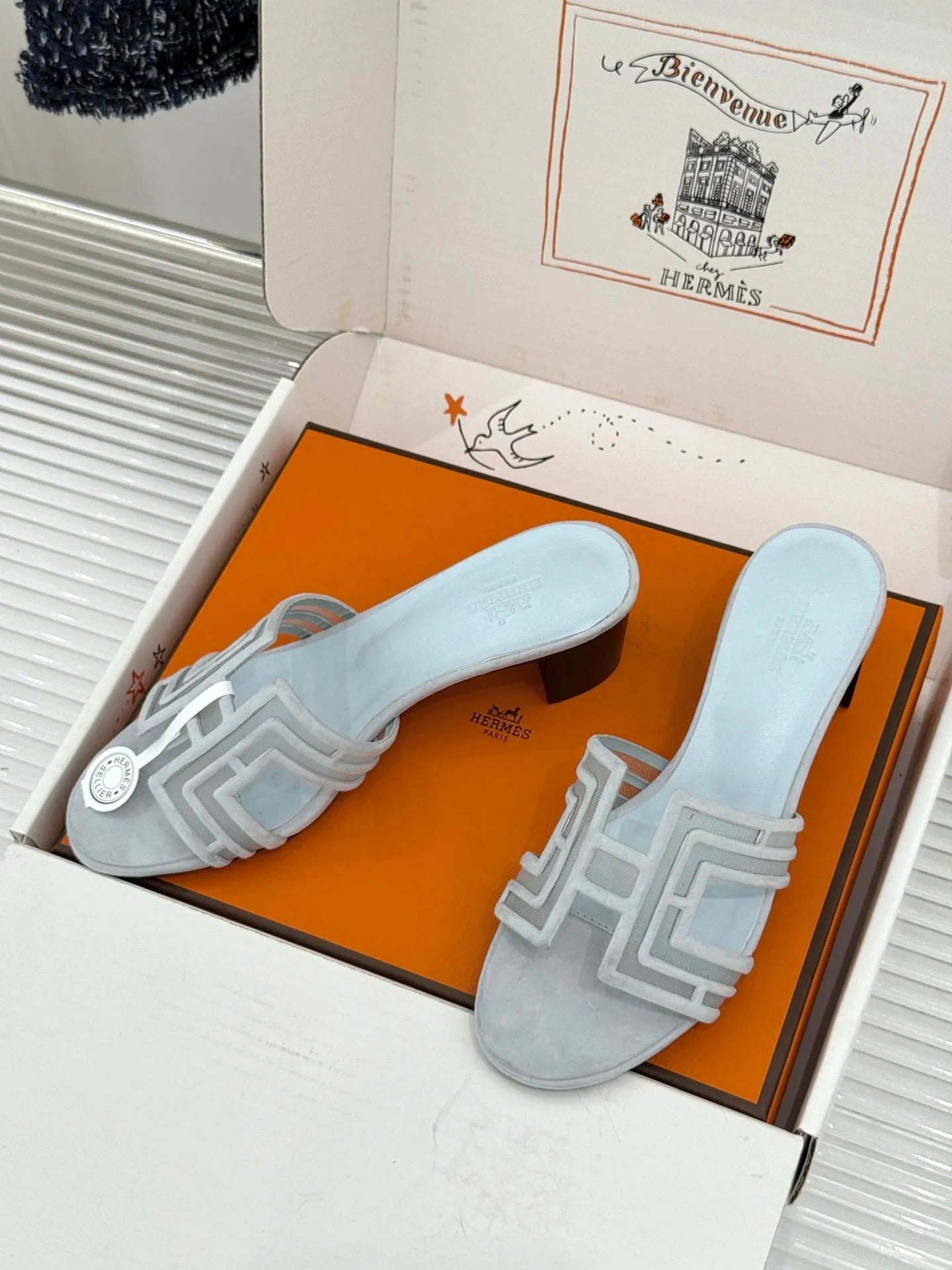 Hermes 2026 Oran Sandal 5cm Suede Mesh 898415