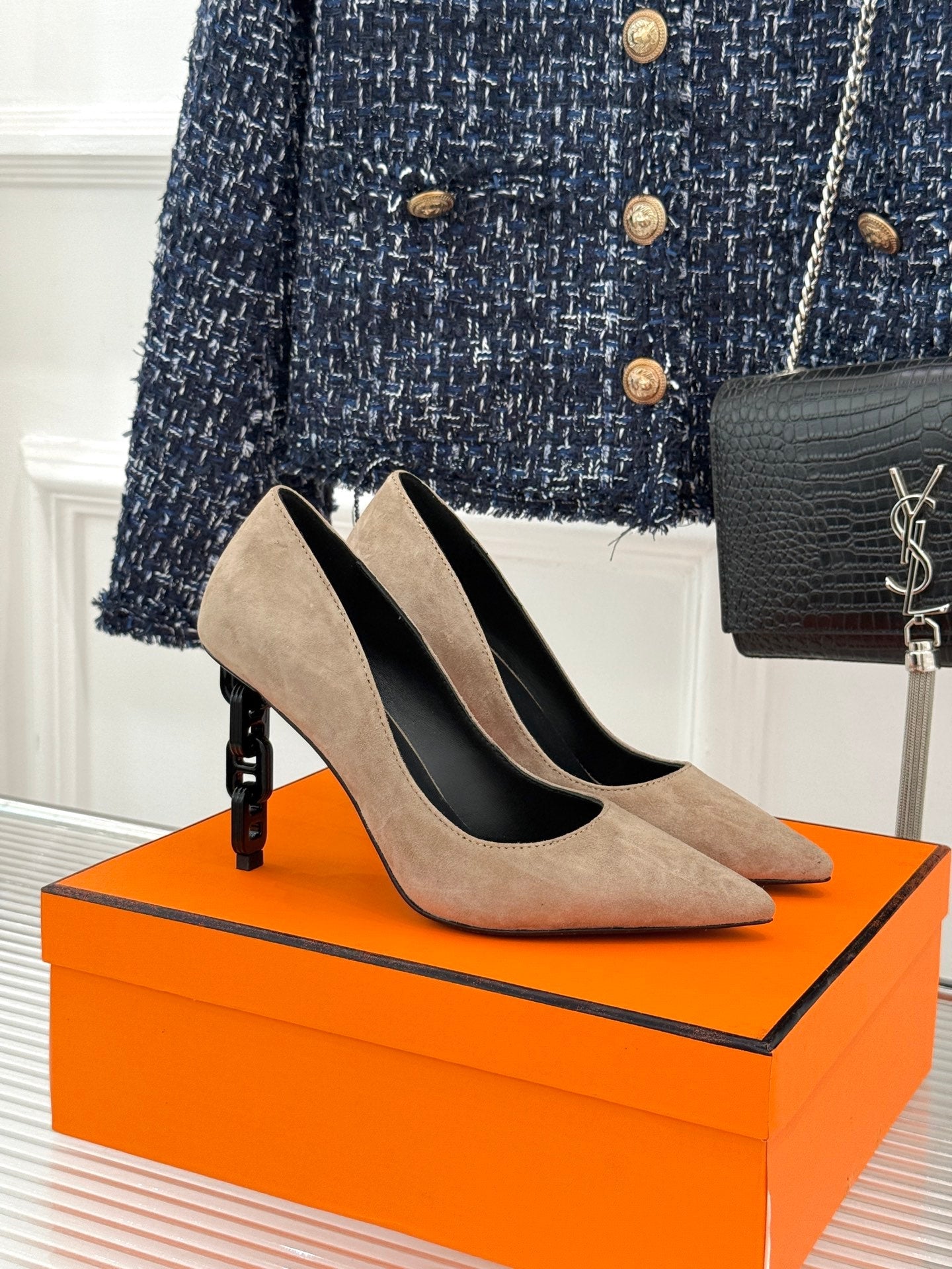 HM 26s Mirage Pumps 10cm Satin Suede 991919