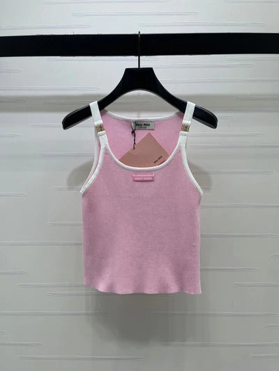 Miumiu 2026 Block U-Neck Knitted Vest Wool 375011