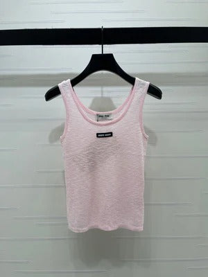 Miumiu 2026 Logo Knitted Vest Wool 375016
