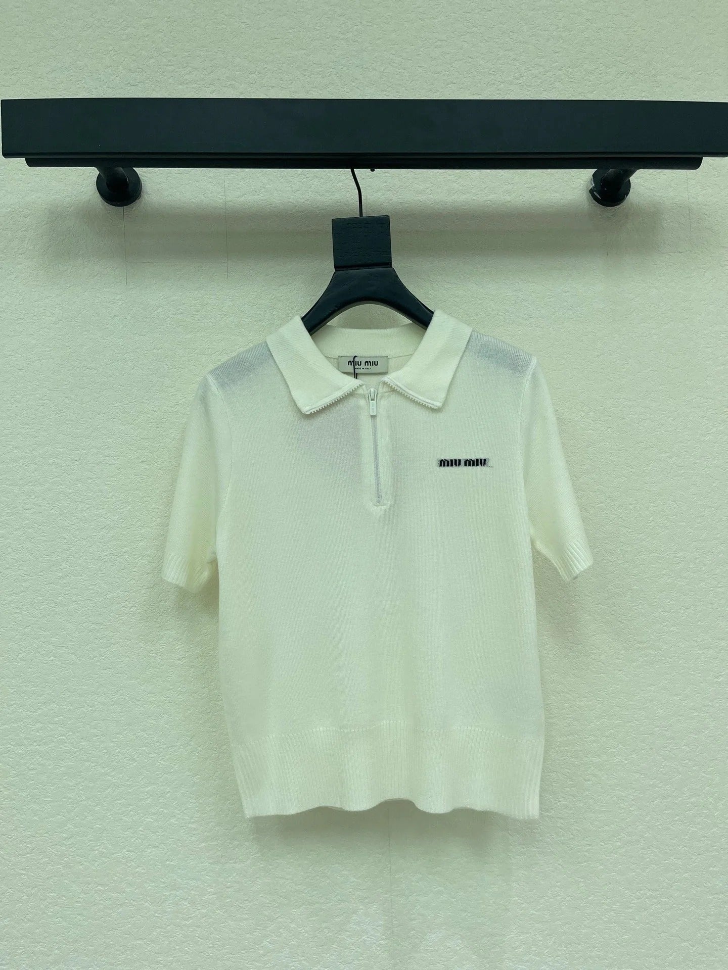 Miu Miu 26 Zip-up Polo Shirt in Wool 370566