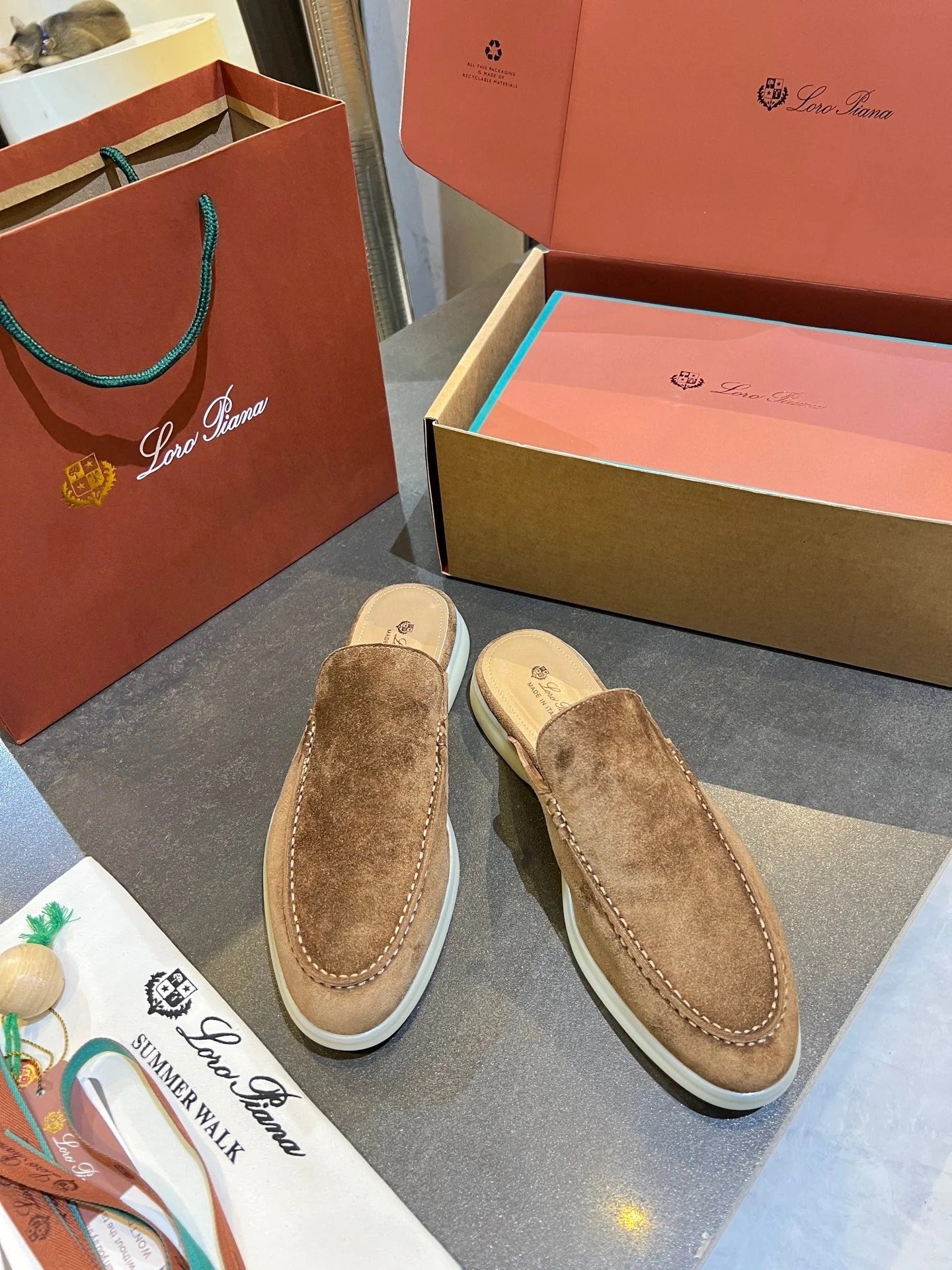 Loro Piana 2026 Summer Walk Mule Suede 921954