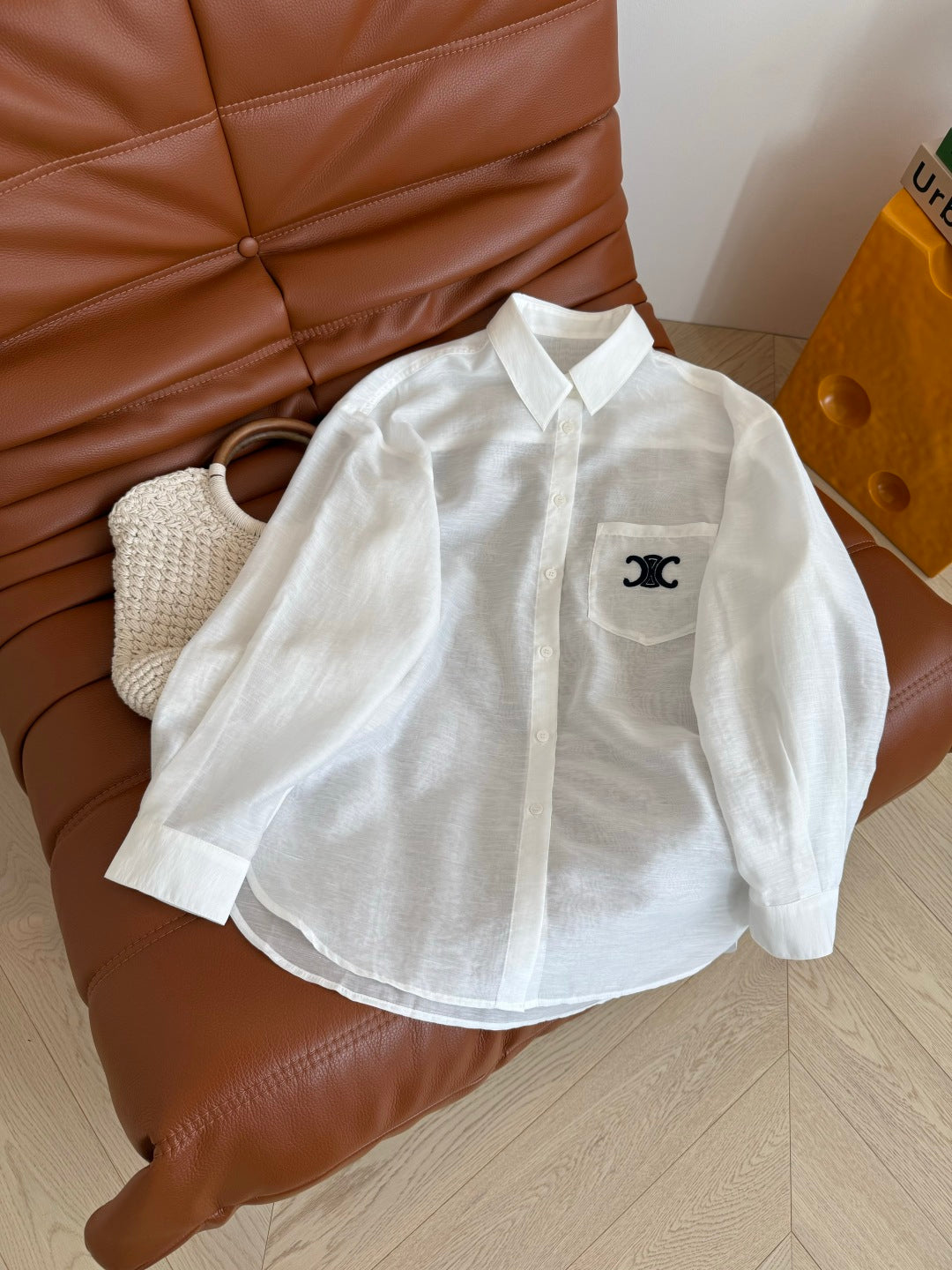 Celine 25 Logo Shirt Ivory-White and White Cotton