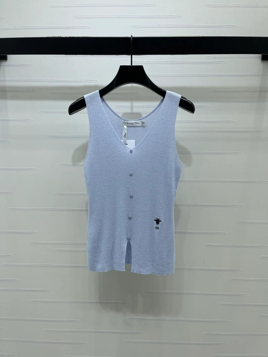 Dior 2026 V-neck Tank Top White Black Blue Green Wool