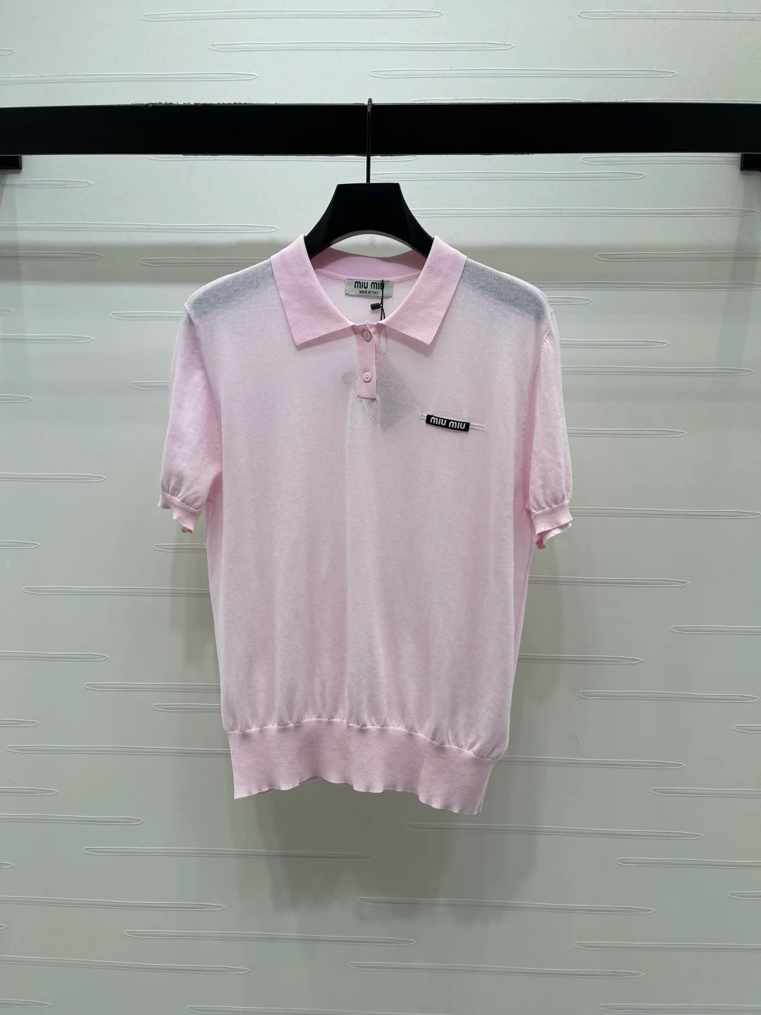 Miumiu 2026 Polo Shirt White Gray Blue Pink Cashmere