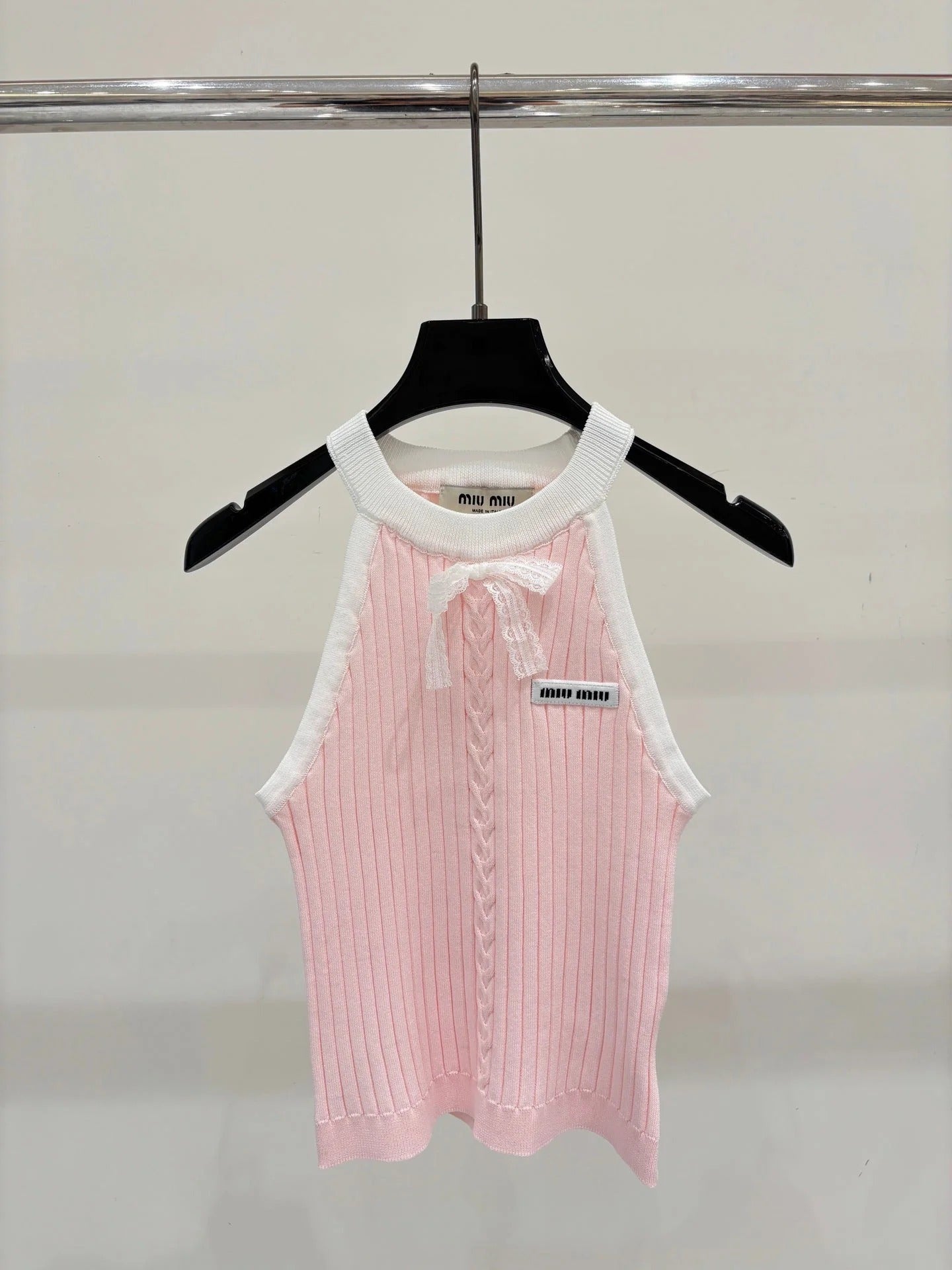 Miumiu 2026 Halter Neck Knitted Camisole Tencel 394729