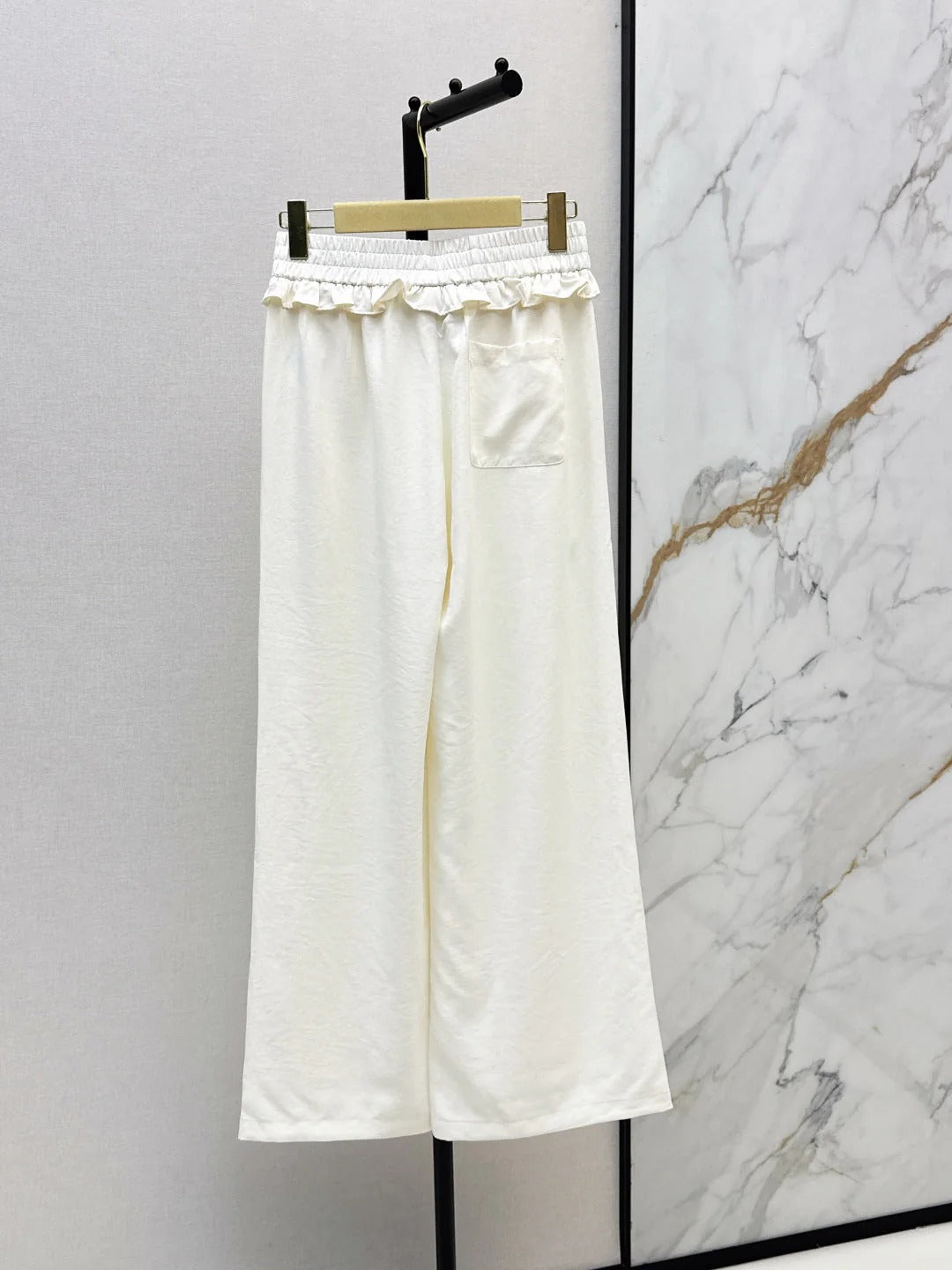 Miumiu 2026 Elastic Waist Straight Leg Pants Polyester 435240