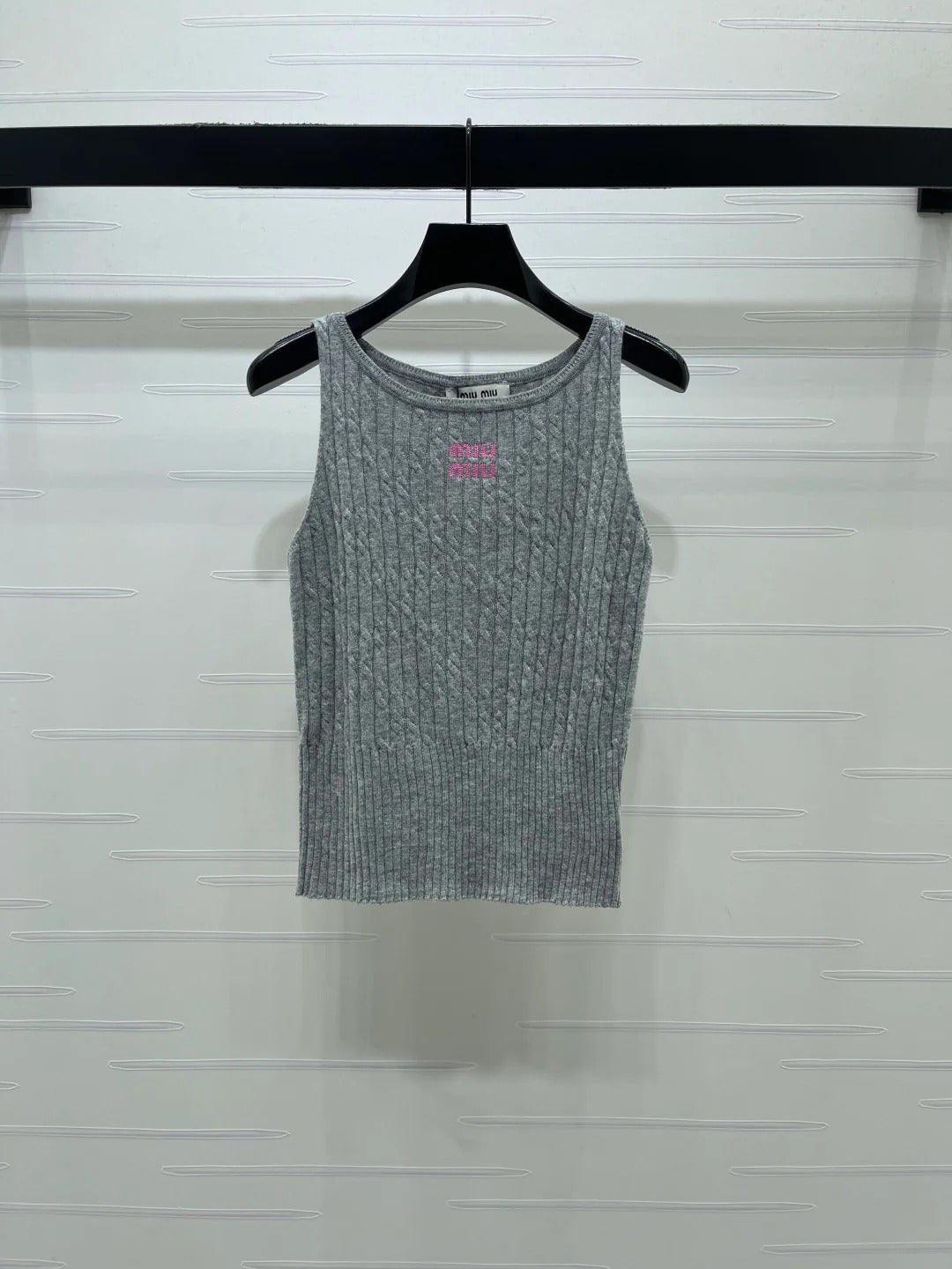 Miumiu 2026 Vest White and Gray Wool